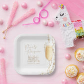 Parels en Prosecco Vrijgezellenfeest Papieren Bordje (Feest)