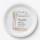 Parels en Prosecco Vrijgezellenfeest Papieren Bordje (Voorkant)