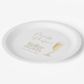 Parels en Prosecco Vrijgezellenfeest Papieren Bordje (Gekanteld)