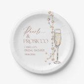 Parels en Prosecco Vrijgezellenfeest Papieren Bordje (Voorkant)