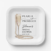 Parels en Prosecco Vrijgezellenfeest Papieren Bordje (Voorkant)