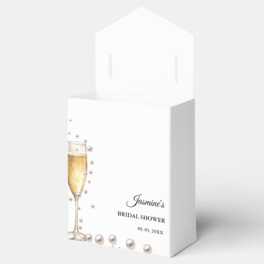 Parels en Prosecco Vrijgezellenfeest Party Bedankdoosjes (Geopend)