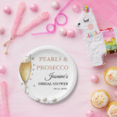 Parels en Prosecco Vrijgezellenfeest Party Papieren Bordje (Feest)