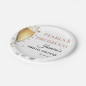 Parels en Prosecco Vrijgezellenfeest Party Papieren Bordje (Gekanteld)