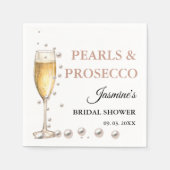 Parels en Prosecco Vrijgezellenfeest Party Servet (Voorkant)