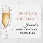 Parels en Prosecco Vrijgezellenfeest Party Sparkling Wijnetiket (Enkel label)