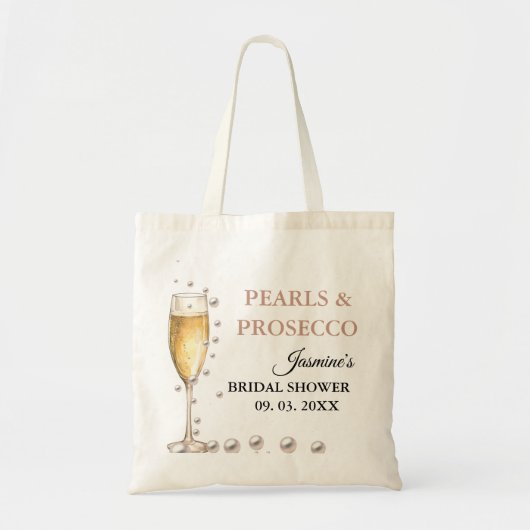 Parels en Prosecco Vrijgezellenfeest Party Tote Bag (Voorkant)