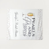 Parels en Prosecco Vrijgezellenfeest Party Wandkleed (Voorkant (horizontaal))