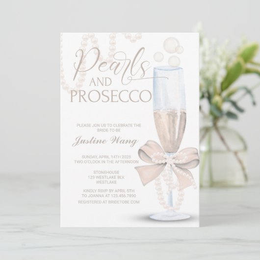 Parels en Prosecco, Vrijgezellenfeest, Prosecco Pe Kaart (Staand voorkant)