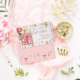 Parels en prosecco vrijgezellenfeest qr cadeau reg informatiekaartje