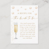 Parels en Prosecco Vrijgezellenfeest Recept Aanvra Informatiekaartje (Voorkant)