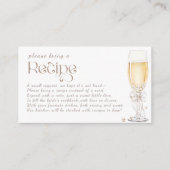 Parels en Prosecco Vrijgezellenfeest Recept Aanvra Informatiekaartje (Voorkant)