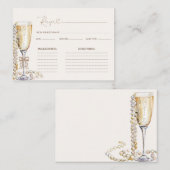 Parels en Prosecco Vrijgezellenfeest Recept Informatiekaartje (Voorkant / Achterkant)