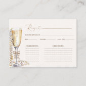 Parels en Prosecco Vrijgezellenfeest Recept Informatiekaartje (Voorkant)