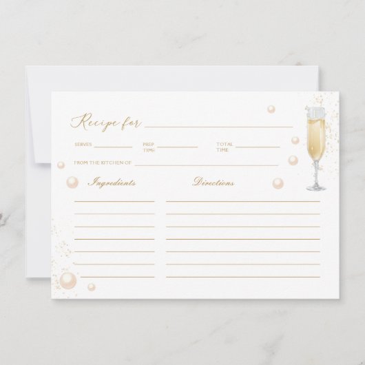 Parels en Prosecco Vrijgezellenfeest Recept Kaart (Voorkant)