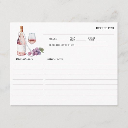 Parels en Prosecco Vrijgezellenfeest Recept Kaart (Voorkant)