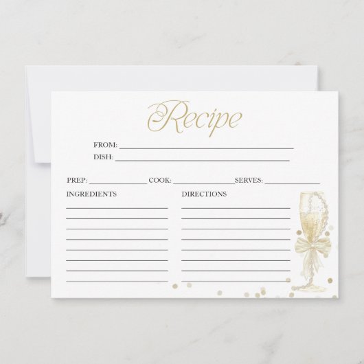 Parels en Prosecco Vrijgezellenfeest Recept Kaart (Voorkant)