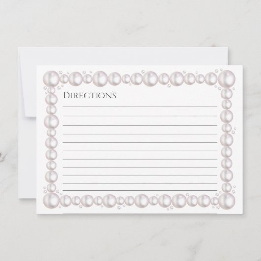 Parels en prosecco vrijgezellenfeest receptkaart notitiekaartje (Achterkant)