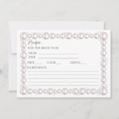 Parels en prosecco vrijgezellenfeest receptkaart notitiekaartje (Voorkant)