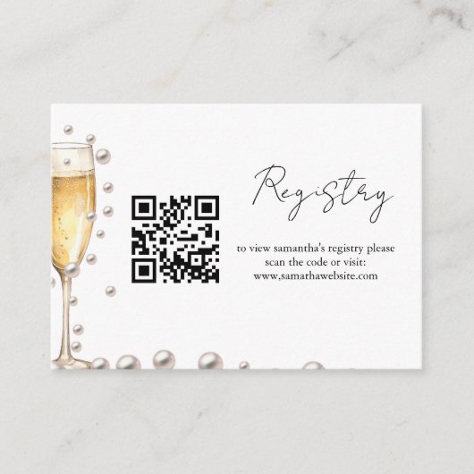 Parels en Prosecco vrijgezellenfeest register Informatiekaartje (Voorkant)