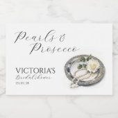 Parels en Prosecco Vrijgezellenfeest Sparkling Wijnetiket (Enkel label)