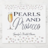 Parels en Prosecco Vrijgezellenfeest Sparkling Wijnetiket (Enkel label)