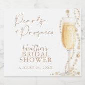 Parels en Prosecco Vrijgezellenfeest Sparkling Wijnetiket (Enkel label)