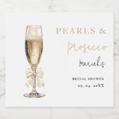 Parels en Prosecco Vrijgezellenfeest Sparkling Wijnetiket (Enkel label)