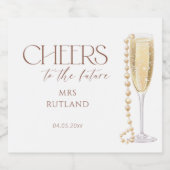 Parels en Prosecco Vrijgezellenfeest Sparkling Wijnetiket (Enkel label)