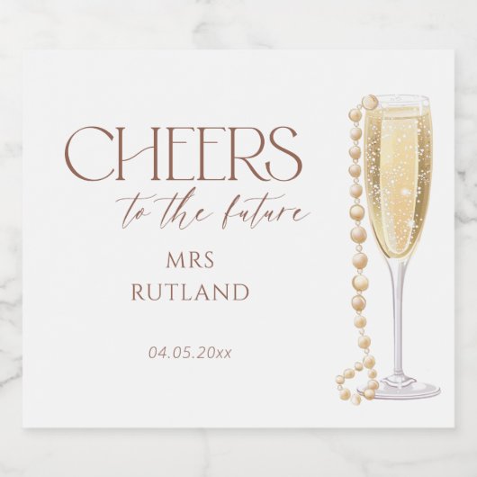 Parels en Prosecco Vrijgezellenfeest Sparkling Wijnetiket (Enkel label)