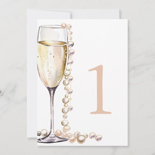 Parels en Prosecco Vrijgezellenfeest Tafelnummer (Achterkant)