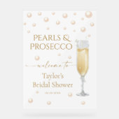 Parels en Prosecco Vrijgezellenfeest Thema Welkom Acryl Bord (Voorkant)