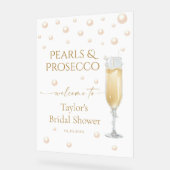 Parels en Prosecco Vrijgezellenfeest Thema Welkom Acryl Bord (Hoek)