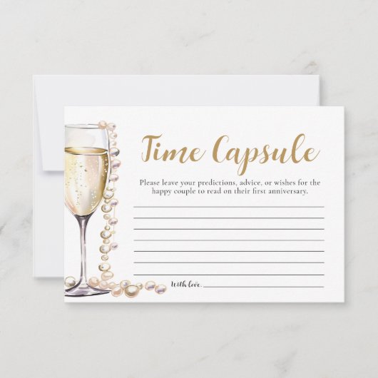 Parels en Prosecco Vrijgezellenfeest Tijdcapsule Kaart (Voorkant)