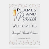 Parels en Prosecco Vrijgezellenfeest Welkom Acryl Bord (Voorkant)