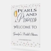 Parels en Prosecco Vrijgezellenfeest Welkom Acryl Bord (Hoek)