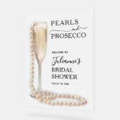 Parels en Prosecco Vrijgezellenfeest Welkom Acryl Bord (Hoek)