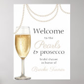 Parels en Prosecco Vrijgezellenfeest Welkom Poster (Voorkant)
