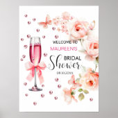 Parels en Prosecco Vrijgezellenfeest Welkom Poster (Voorkant)