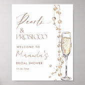 Parels en Prosecco Vrijgezellenfeest welkom Poster (Voorkant)