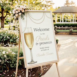 Parels en Prosecco Vrijgezellenfeest Welkom Poster
