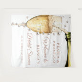 Parels en Prosecco vrijgezellenfeest Welkom Wandkleed (Voorkant (horizontaal))