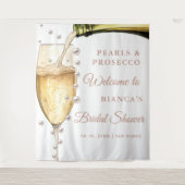 Parels en Prosecco vrijgezellenfeest Welkom Wandkleed (Voorkant)