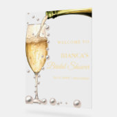 Parels en Prosecco vrijgezellenfeest Welkomstbord Acryl Bord (Hoek)