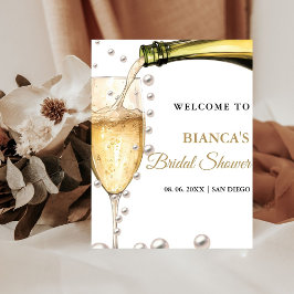 Parels en Prosecco vrijgezellenfeest Welkomstbord Reclamebord Met Voetstuk