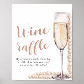 Parels en Prosecco Vrijgezellenfeest Wijn Raffle G Poster (Voorkant)