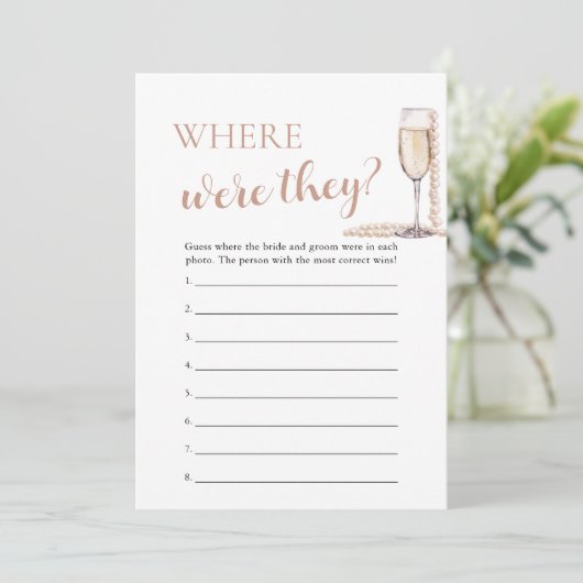 Parels en Prosecco Waar Waren Ze Paar Spel Kaart (Staand voorkant)