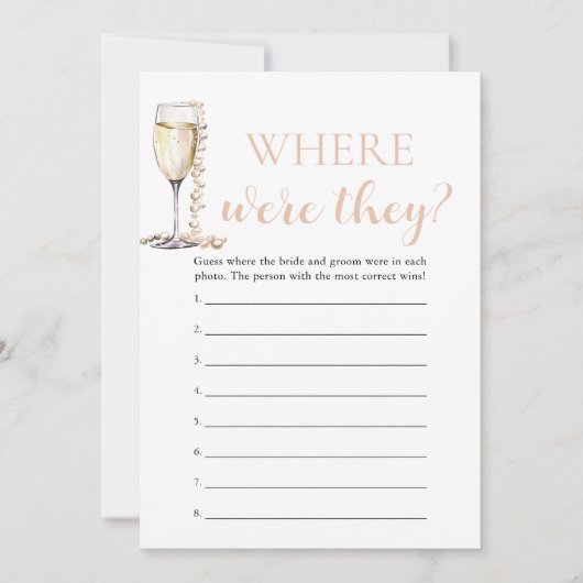 Parels en Prosecco Waar Waren Ze Paar Spel Kaart (Voorkant)