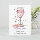 Parels en Prosecco Waterverf Roze Vrijgezellenfees Kaart (Staand voorkant)