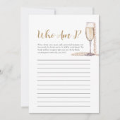 Parels en Prosecco Wie ben ik Vrijgezellenfeest sp Kaart (Voorkant)